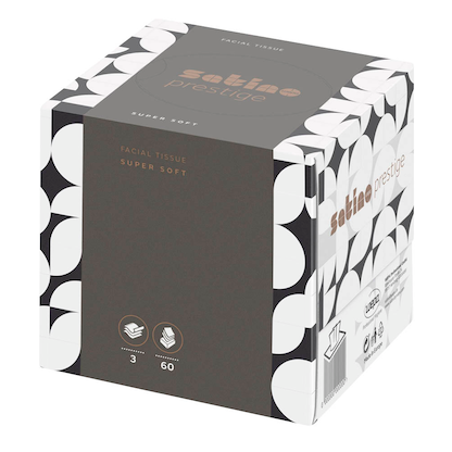 Artikelbild 2 für Satino Kosmetiktücherbox prestige 3-lagig weiß, 30x 60 Tücher, Artikelnummer 450369