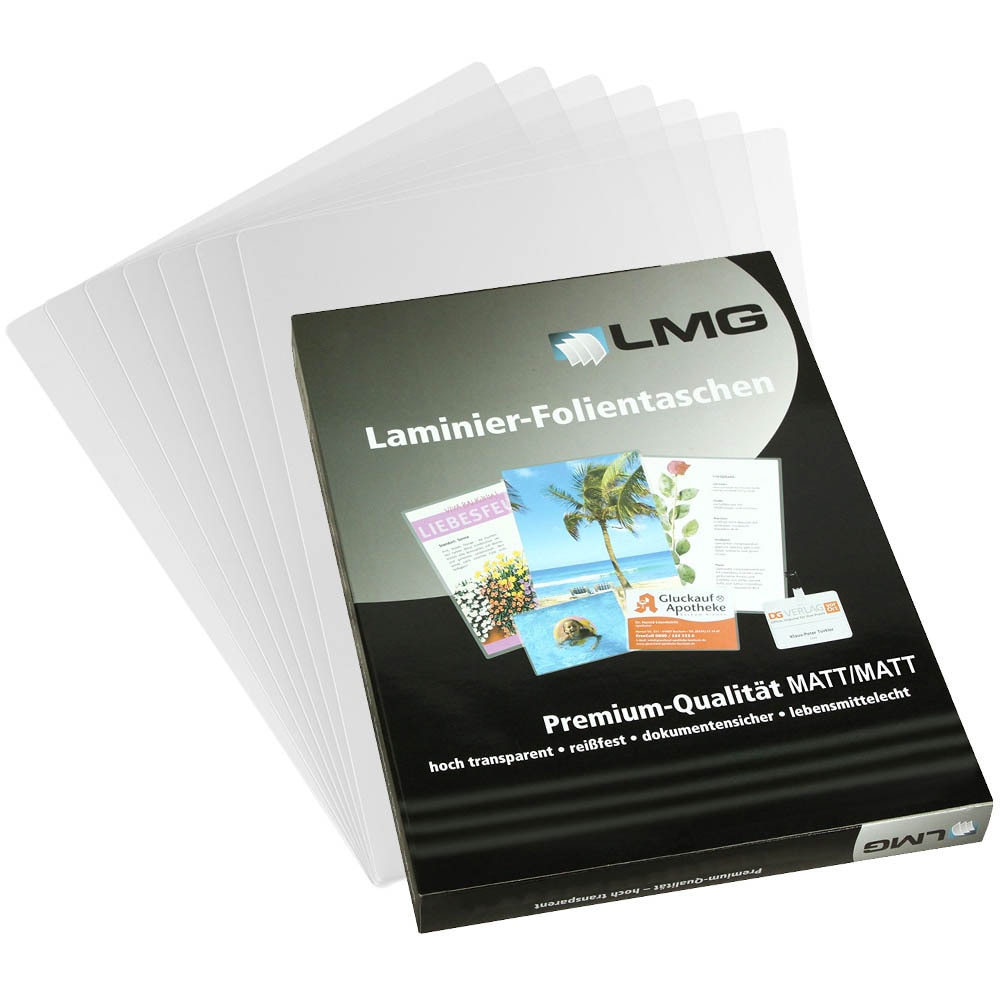 LMG Laminierfolien glänzend für Kleinformat 125 micron, 100 St