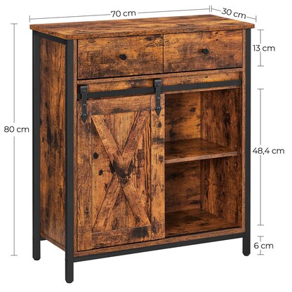 Artikelbild 2 für VASAGLE Sideboard, LSC100B01 braun 70,0 x 30,0 x 80,0 cm, 1 St., Artikelnummer 289466
