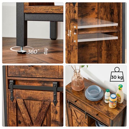 Artikelbild 9 für VASAGLE Sideboard, LSC100B01 braun 70,0 x 30,0 x 80,0 cm, 1 St., Artikelnummer 289466