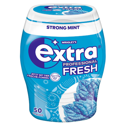 Artikelbild für extra® PROFESSIONAL FRESH STRONG MINT Kaugummis 50 Dragees, Artikelnummer 129409