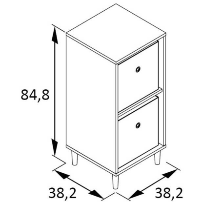 Artikelbild 2 für MÖBELPARTNER Beistellregal Torge mattweiß 38,2 x 38,2 x 84,8 cm, 1 St., Artikelnummer 785818