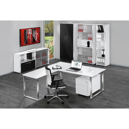 Artikelbild 4 für Kerkmann Konferenztisch Yukon weiß rechteckig, Kufen-Gestell silber, 200,0 x 100,0 x 68,0 - 82,0 cm, Artikelnummer 324645