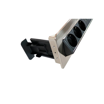 Artikelbild 4 für HAMMERBACHER 3-fach Tischsteckdose 2,0 m silber mit USB-Buchse, Artikelnummer 240372