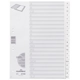 Artikelbild 1 für DURABLE Ordnerregister DIN A4 Vollformat A-Z weiß 20-teilig, 1 Satz, Artikelnummer 433342