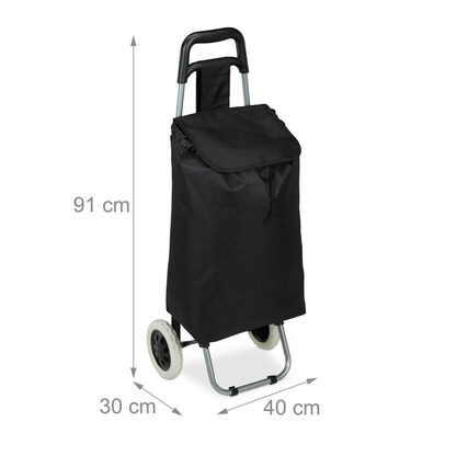 Artikelbild 3 für relaxdays Einkaufstrolley Metall schwarz 30,0 x 40,0 x 91,0 cm, Artikelnummer 361921
