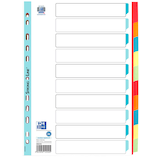 Artikelbild 1 für OXFORD Ordnerregister DIN A4 Vollformat blanko rot, orange, blau, gelb, grün 10-teilig, 1 Satz, Artikelnummer 122820