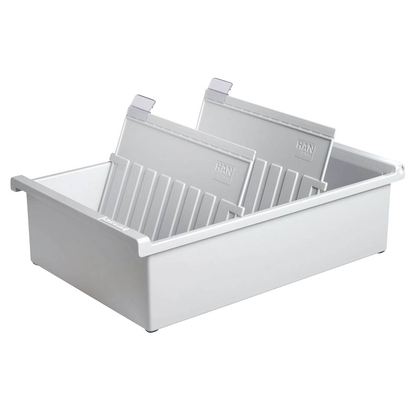 Artikelbild 2 für HAN Karteikasten DIN A5 für 1.300 Karteikarten grau ohne Deckel, Artikelnummer 184176