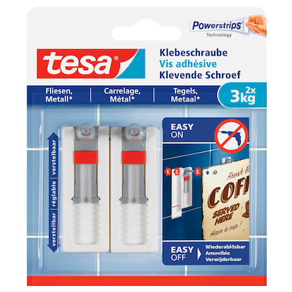 Artikelbild 2 für tesa Klebeschraube für max. 3,0 kg, 2,4 x 6,4 cm, 2 St., Artikelnummer 399004