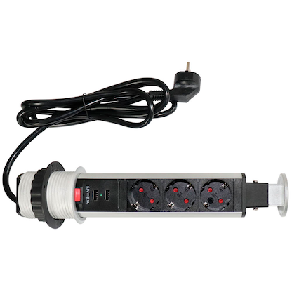 Artikelbild für HAMMERBACHER 3-fach Tischsteckdose 2,0 m schwarz mit USB-Buchse, Artikelnummer 743127