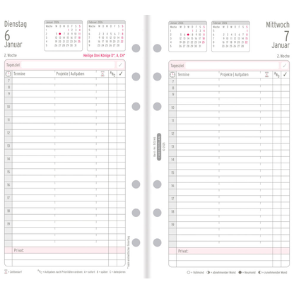 Artikelbild 2 für CHRONOPLAN Kalendereinlage 2026 Tagesplan Midi (9,6 x 17,2 cm), Artikelnummer 590982