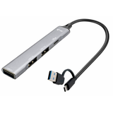 Artikelbild 1 für i-tec® USB-Hub USB-A/USB-C Metal 4-fach grau, Artikelnummer 662928
