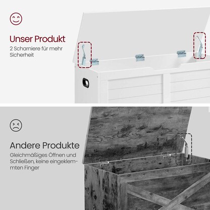 Artikelbild 10 für VASAGLE Sitztruhe LSB061T10 weiß Holz 100,0 cm, Artikelnummer 263109