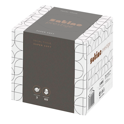 Artikelbild für Satino Kosmetiktücherbox prestige 3-lagig weiß, 30x 60 Tücher, Artikelnummer 450369