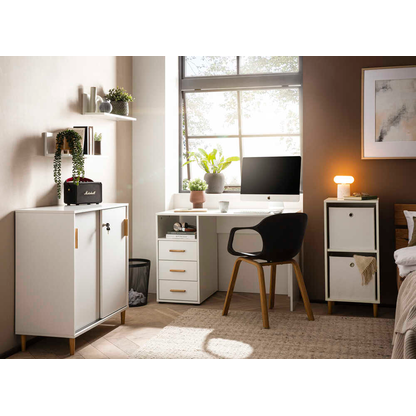 Artikelbild 5 für MÖBELPARTNER Schiebetürenschrank Torge, 160047 mattweiß 2 Fachböden 80,1 x 38,2 x 84,8 cm, Artikelnummer 785729