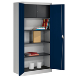 Artikelbild 1 für mauser Stahlschrank BF 5T - 7035/5003 lichtgrau, saphirblau 3 Fachböden 95,0 x 50,0 x 195,0 cm, aufgebaut, 1 St., Artikelnummer 600748