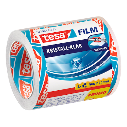 Artikelbild 2 für tesa KRISTALL-KLAR Klebefilm transparent 15,0 mm x 10,0 m 3 Rollen, Artikelnummer 812008