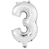 Artikelbild 1 für amscan® Folienballon Mini, Zahl 3 silber, 1 St., Artikelnummer 251969