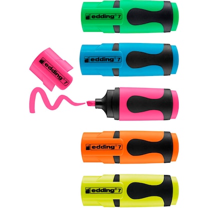 Artikelbild 2 für 4 + 1 GRATIS: edding 7 Mini Textmarker farbsortiert, 4 St. + GRATIS 1 St., Artikelnummer 347528