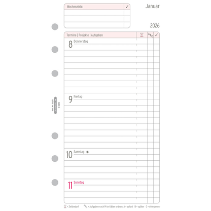 Artikelbild 4 für CHRONOPLAN Kalendereinlage 2026 Wochenplan Midi (9,6 x 17,2 cm), Artikelnummer 591129