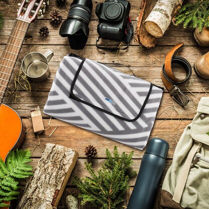 Artikelbild 9 für relaxdays Picknickdecke isoliert grau/weiß 200,0 x 200,0 cm, 1 St., Artikelnummer 449011