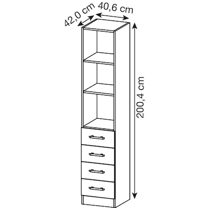 Artikelbild 2 für HAMMERBACHER Regalschrank 7600 RE, V7600/5/5/RE lichtgrau 40,6 x 42,0 x 200,4 cm, 1 St., Artikelnummer 866754