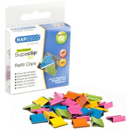 Artikelbild für RAPESCO® Supaclips farbsortiert 1,6 cm, 50 St., Artikelnummer 700654