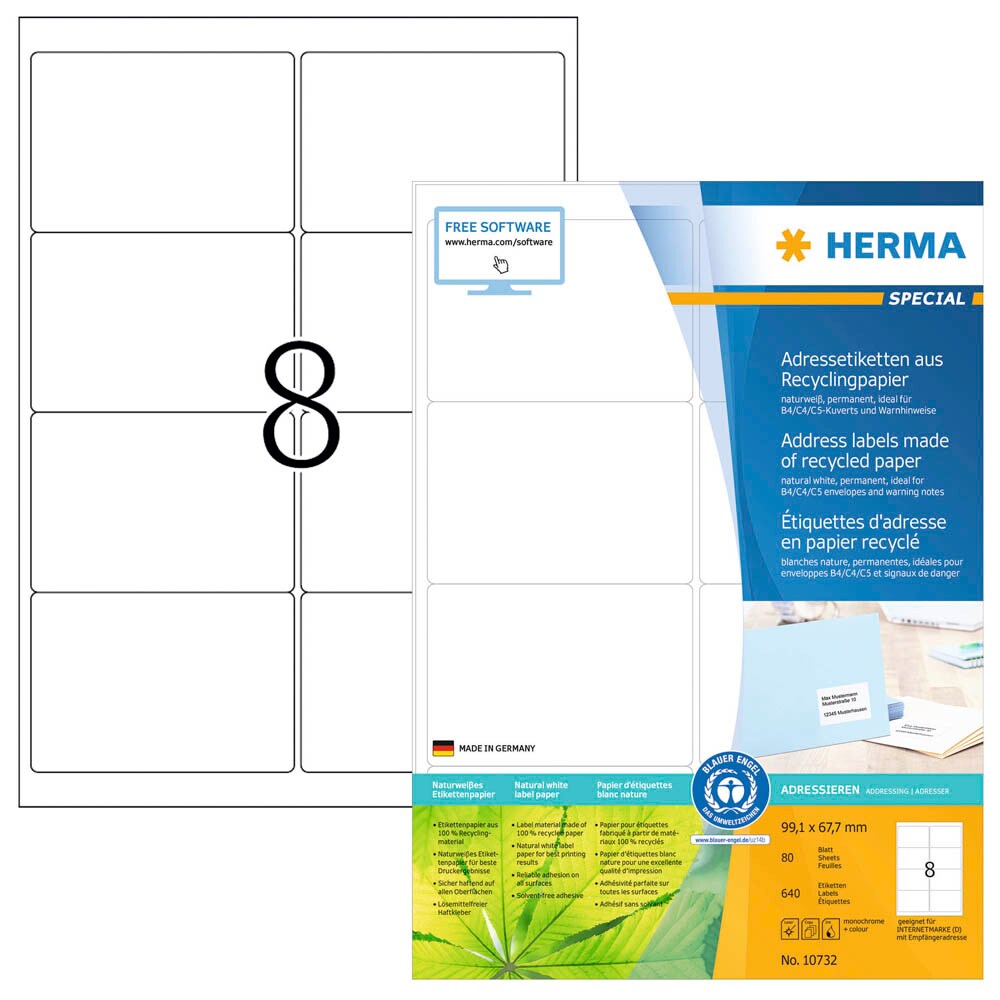 Weerbestendige Etiketten, A4, 99,1 X 67,7 Mm, Wit, Extreem Sterk Hechtend 10793