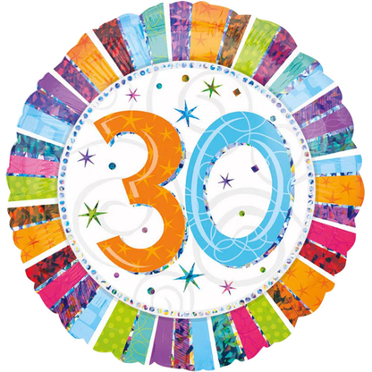 Artikelbild für amscan® Folienballon Zahl 30 bunt, 1 St., Artikelnummer 252389