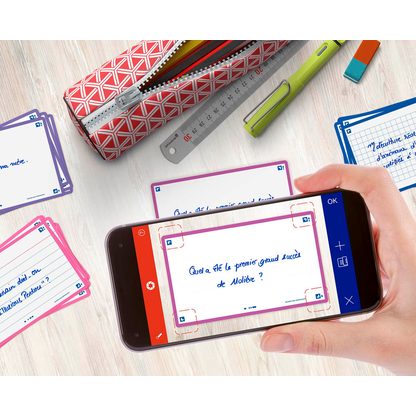 Artikelbild 4 für OXFORD Karteikarten FLASH 2.0 DIN A7 weiß, lila blanko, 80 St., Artikelnummer 371546