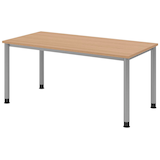 Artikelbild 1 für HAMMERBACHER HS16 höhenverstellbarer Schreibtisch eiche rechteckig, 4-Fuß-Gestell silber 160,0 x 80,0 cm, Artikelnummer 589958