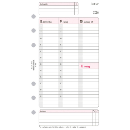 Artikelbild 4 für CHRONOPLAN Kalendereinlage 2026 Wochenplan Midi (9,6 x 17,2 cm), Artikelnummer 591137