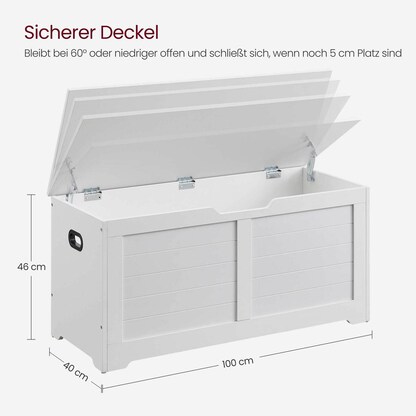 Artikelbild 5 für VASAGLE Sitztruhe LSB061T10 weiß Holz 100,0 cm, Artikelnummer 263109