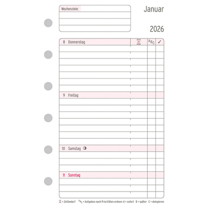Artikelbild 4 für CHRONOPLAN Kalendereinlage 2026 Wochenplan Mini (7,9 x 12,5 cm), Artikelnummer 591143