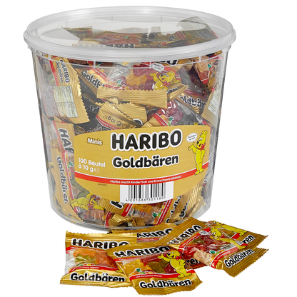 Artikelbild für HARIBO Goldbären Minibeutel Fruchtgummi 100 St., Artikelnummer 786863