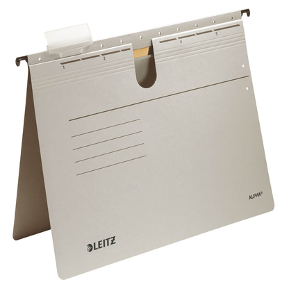 Artikelbild 3 für LEITZ Hängehefter ALPHA® 1984 Karton grau DIN A4 1x kaufmännische Heftung, 5 St., Artikelnummer 322141