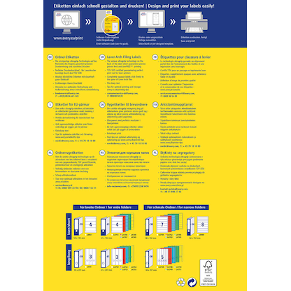 Artikelbild 2 für AVERY Zweckform Ordneretiketten L4761-25 weiß, 30 Blatt, Artikelnummer 345629