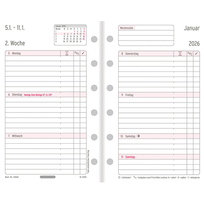 Artikelbild 2 für CHRONOPLAN Kalendereinlage 2026 Wochenplan Mini (7,9 x 12,5 cm), Artikelnummer 591143