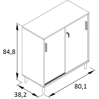 Artikelbild 2 für MÖBELPARTNER Schiebetürenschrank Torge, 160047 mattweiß 2 Fachböden 80,1 x 38,2 x 84,8 cm, Artikelnummer 785729