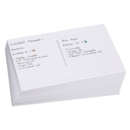 Artikelbild 4 für Karteikarten DIN A5 weiß liniert, 100 St., Artikelnummer 432435