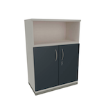 Artikelbild 1 für fm Regalschrank Sidney, 4260649686843 weiß, lavagrau 80,0 x 44,2 x 113,3 cm, 1 St., Artikelnummer 414534