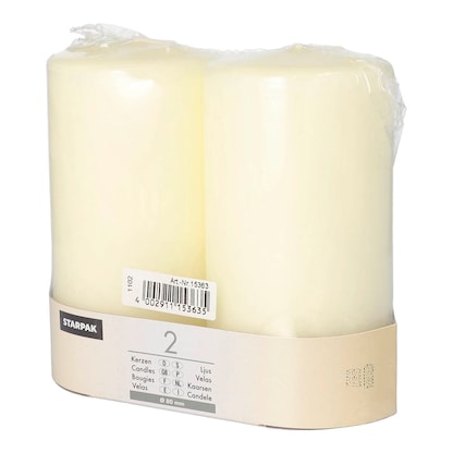 Artikelbild 2 für STARPAK Stumpenkerze elfenbein, 2 St., Artikelnummer 683092