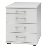 Artikelbild 1 für MÖBELPARTNER Cimal Standcontainer weiß 4 Auszüge Kunststoff-Bügelgriff silber 42,0 x 50,0 x 52,0 cm, Artikelnummer 416446