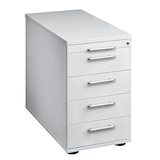 Artikelbild 1 für HAMMERBACHER Gradeo Standcontainer lichtgrau 5 Auszüge Kunststoff-Relinggriff silber 42,8 x 80,0 x 72,0 - 76,0 cm, Artikelnummer 385948