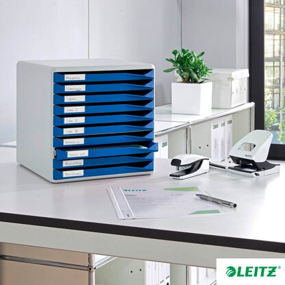 Artikelbild 4 für LEITZ Schubladenbox Form Set blau 52810035, DIN A4 mit 10 Schubladen, 1 St., Artikelnummer 331975