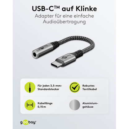 Artikelbild 2 für goobay USB C/3,5 mm Adapter, Artikelnummer 557409