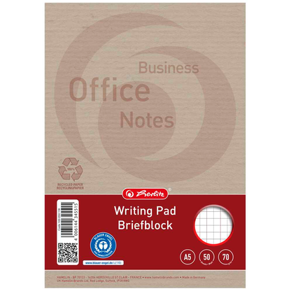 Artikelbild 2 für herlitz Briefblock Recycling DIN A5 kariert, 1 St., Artikelnummer 792917