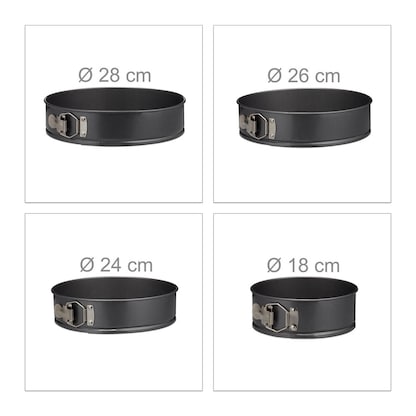 Artikelbild 2 für relaxdays Springformen-Set Ø 18,0/24,0/26,0/28,0 cm, 1 Set, Artikelnummer 352068