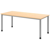 Artikelbild 1 für HAMMERBACHER HS19 höhenverstellbarer Schreibtisch ahorn rechteckig, 4-Fuß-Gestell silber 180,0 x 80,0 cm, Artikelnummer 247686