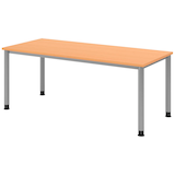 Artikelbild 1 für HAMMERBACHER HS19 höhenverstellbarer Schreibtisch buche rechteckig, 4-Fuß-Gestell silber 180,0 x 80,0 cm, Artikelnummer 247674